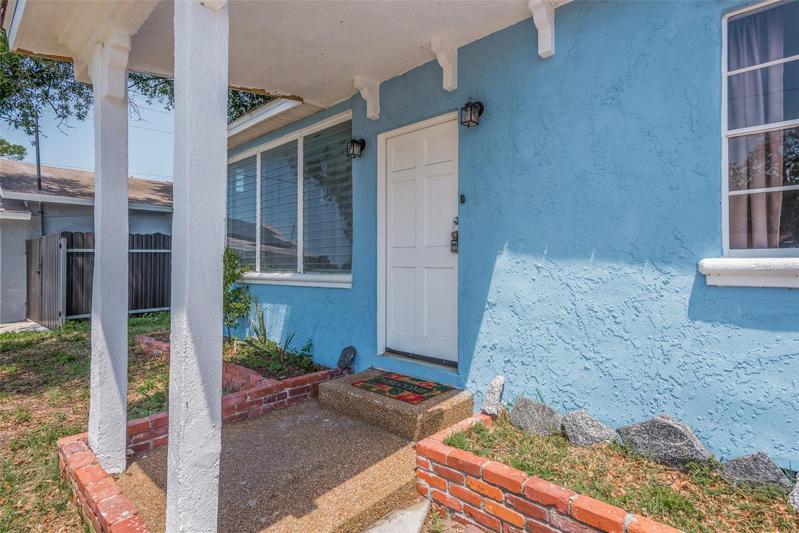 Front door of townhouse