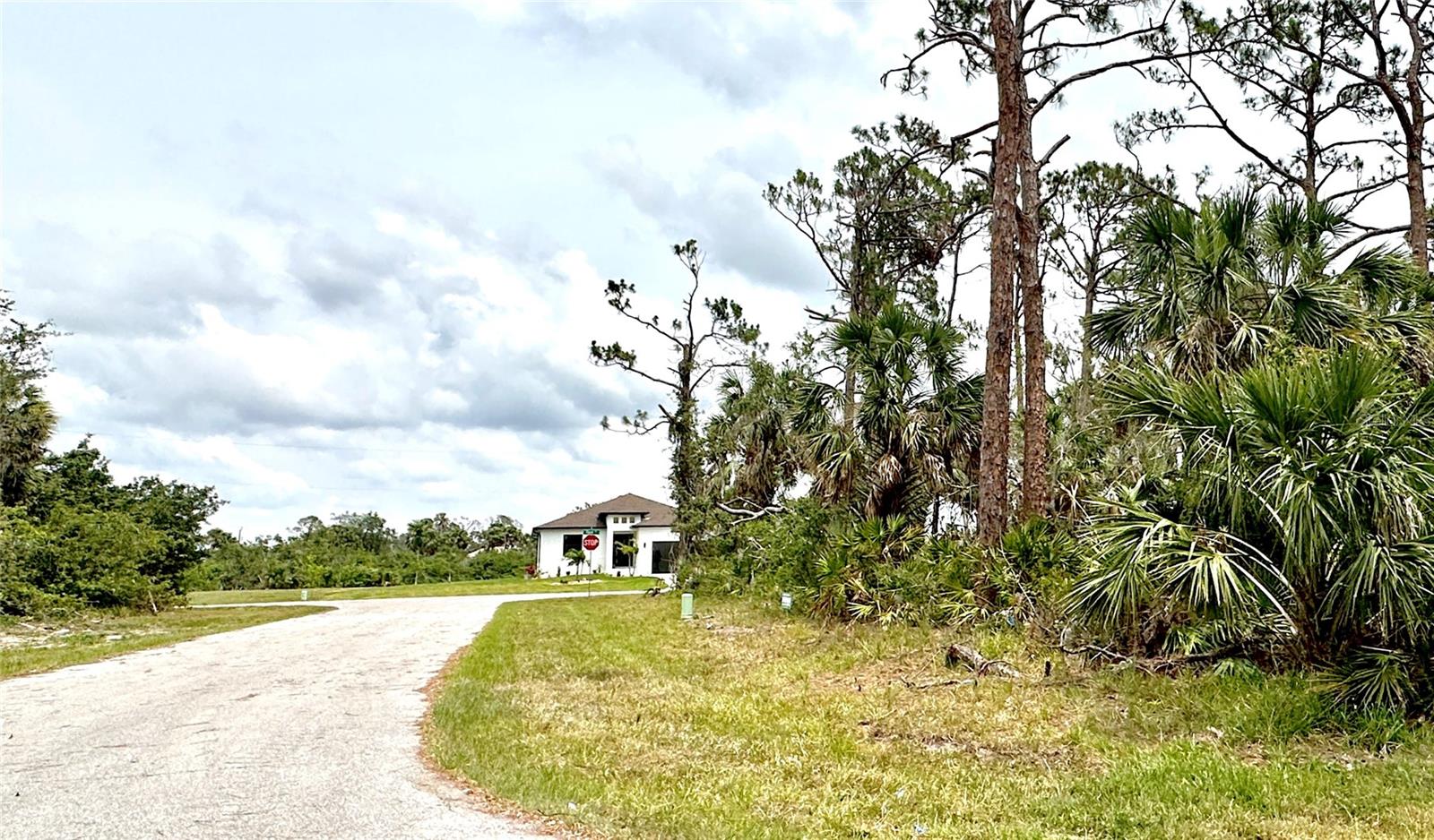 Hawk Dr.  Frontage of the lot is on the right.
