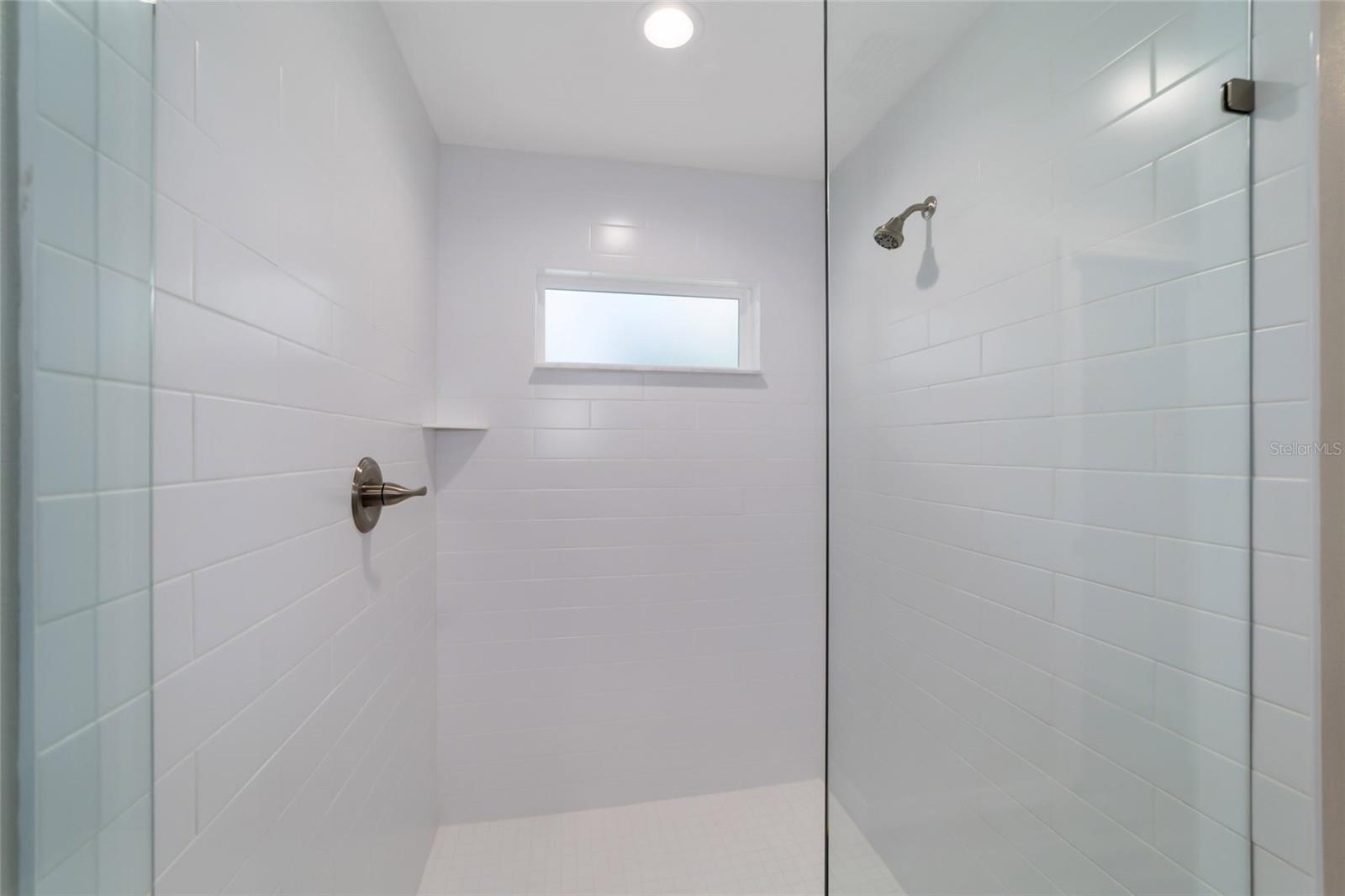 Owner's Suite Spacious TILED Walk-In Shower with Glass Door