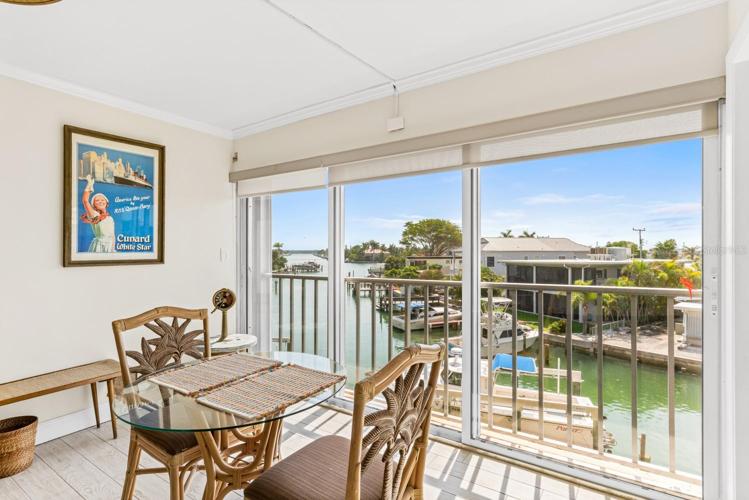 Water views from inside dining area