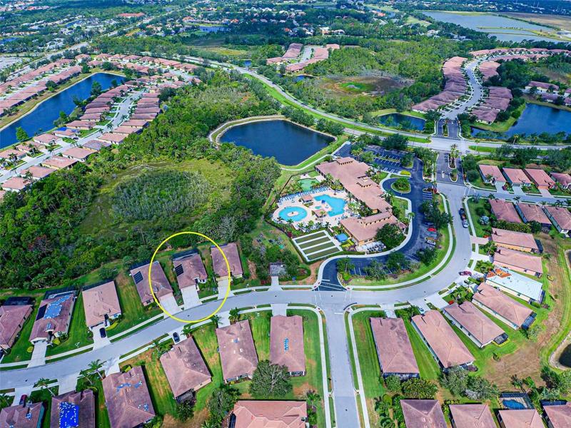 AERIAL VIEW OF HOME AND COMMUNITY AREA