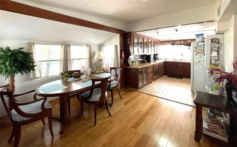Looking into the kitchen from the dining room