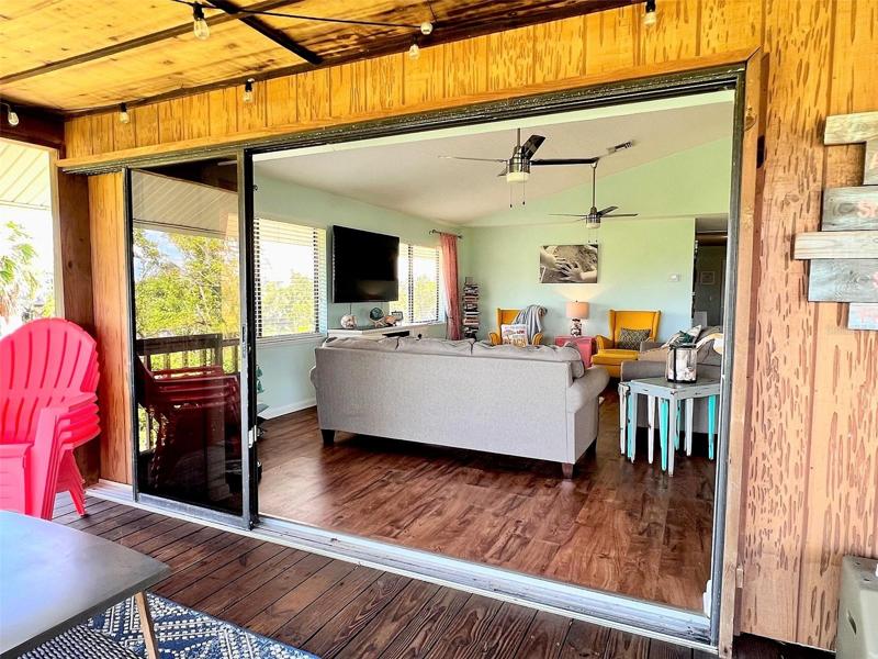 View of the living room from the front porch