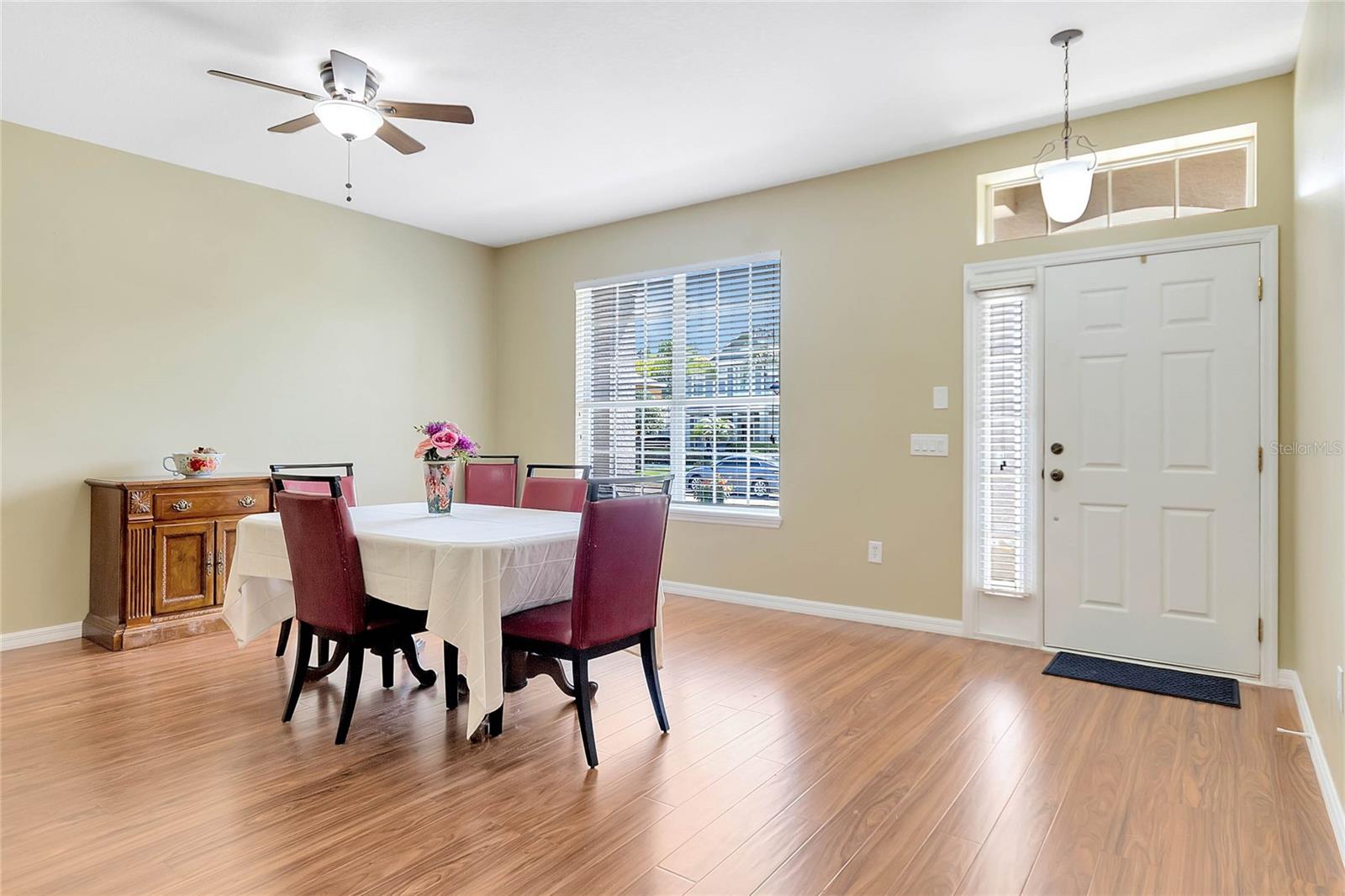The formal dining room is great for hosting gatherings with friends and family.