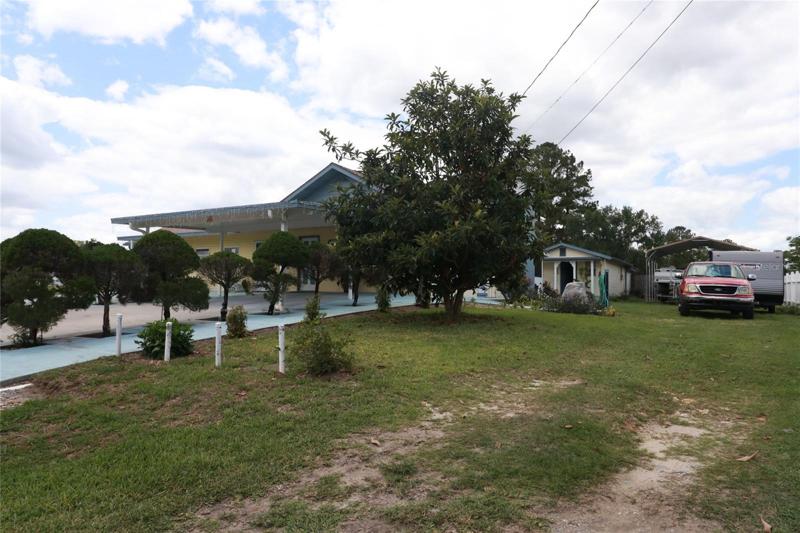 Right side of house