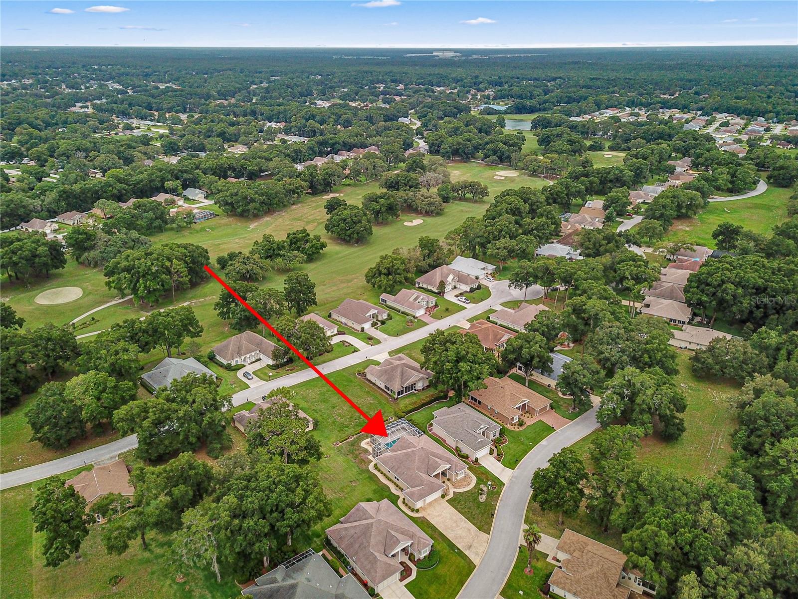 Bird eyes views, golf course community.