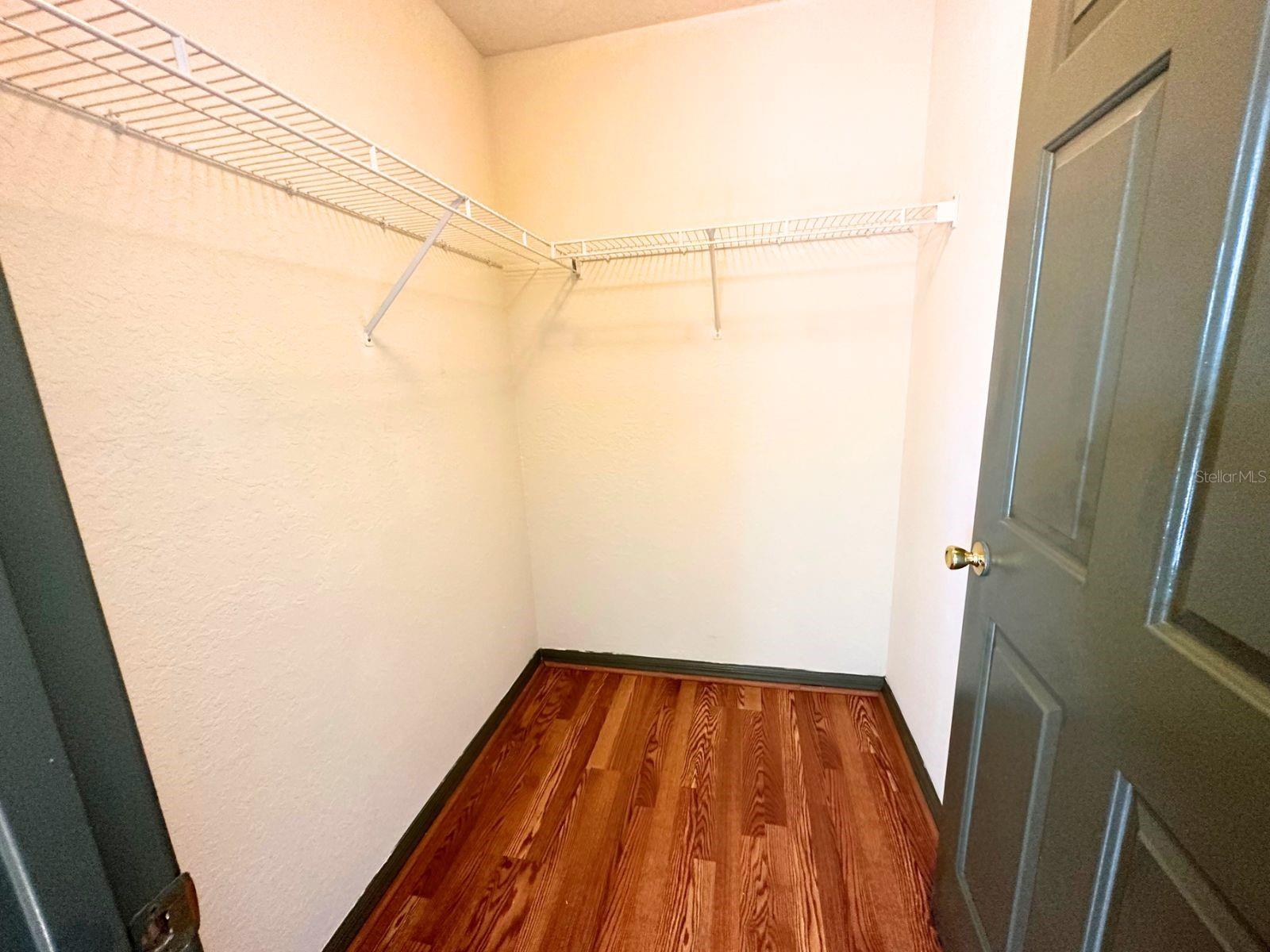 Guest bedroom walk-in closet.