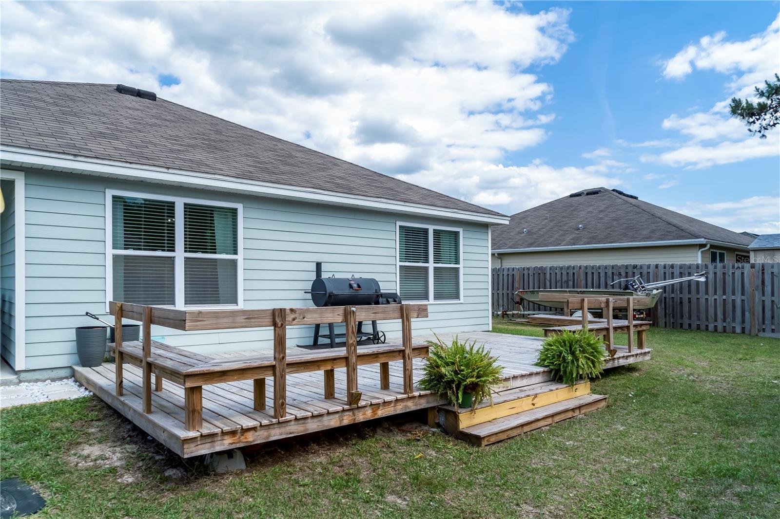 Newly built wooden deck.