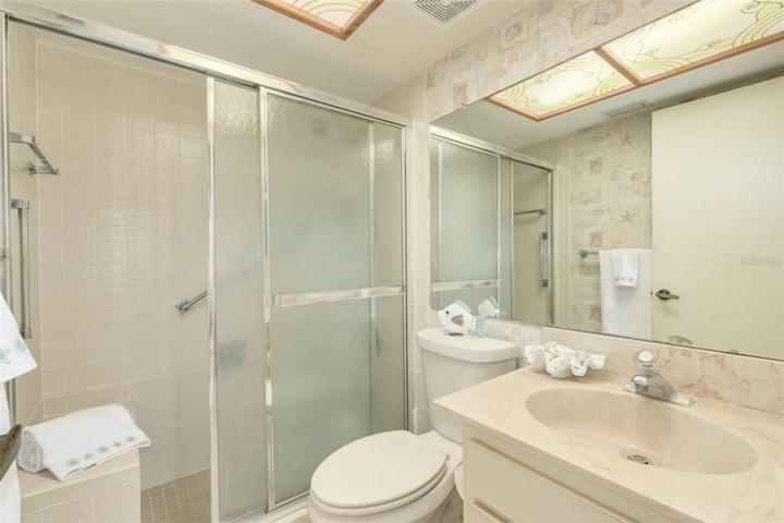 Step-in shower with seat!