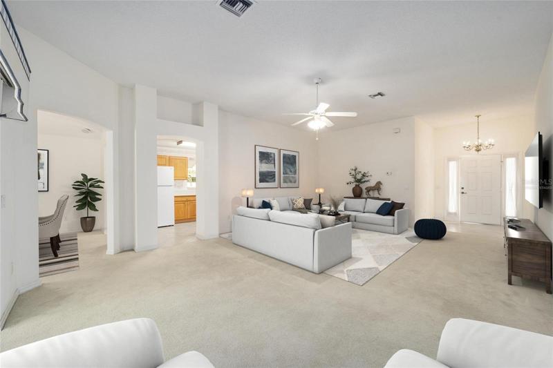 LIVING ROOM - View from back corner (Virtually Staged)