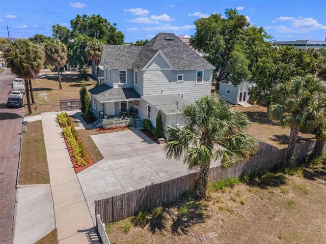 Main level oversized driveway.