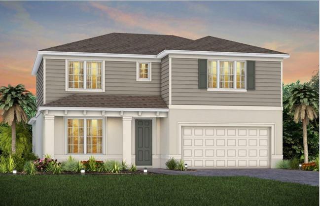 Whitestone Florida Mediterranean Exterior Design. Artistic rendering for this new construction home. Pictures are for illustrative purposes only. Elevations, colors and options may vary.