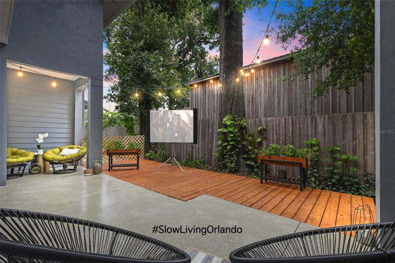 Night time outdoor movie