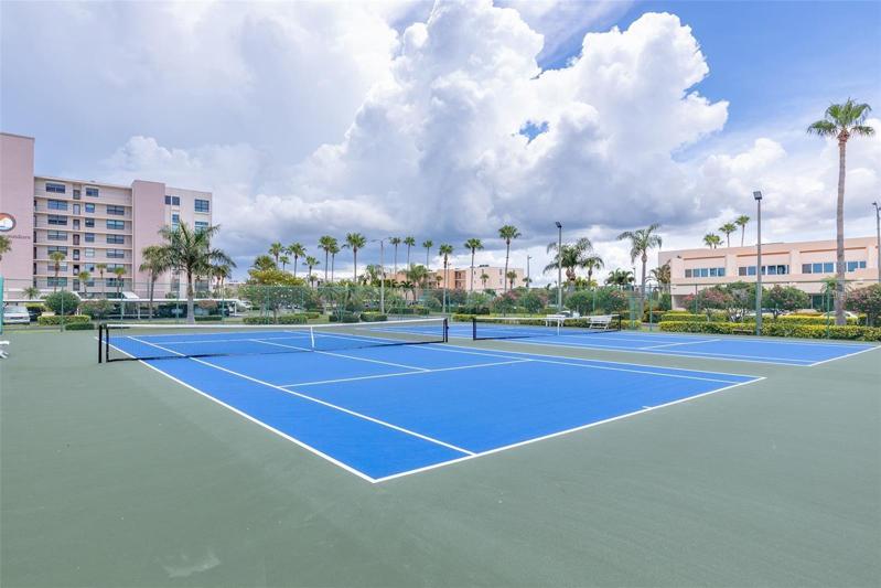 Freshly surfaced tennis courts