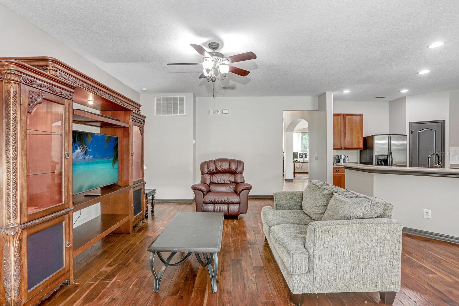 Family Room with Kitchen Breakfast bar