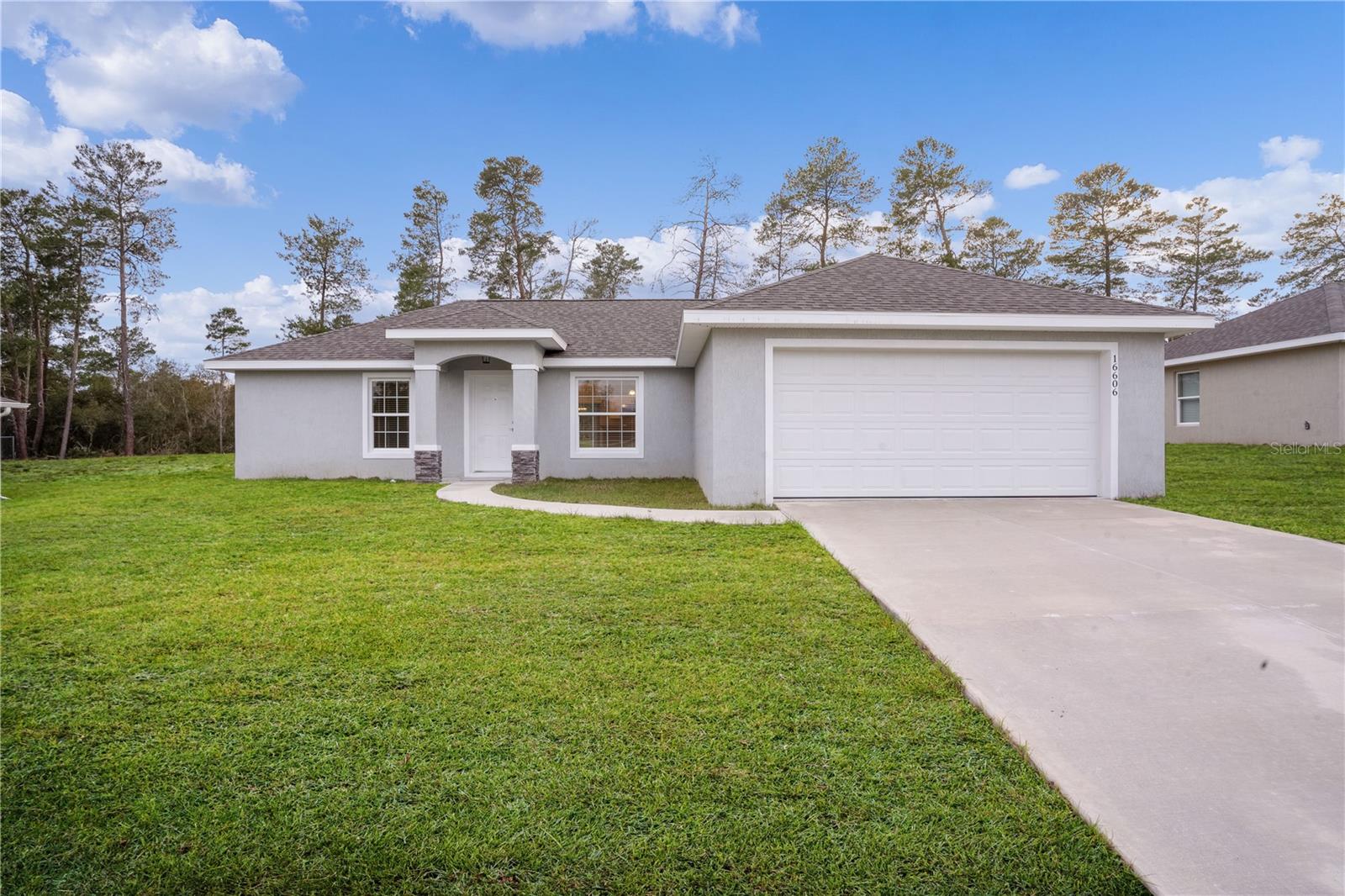 Front elevation of this 3 bedroom, 2 bath home