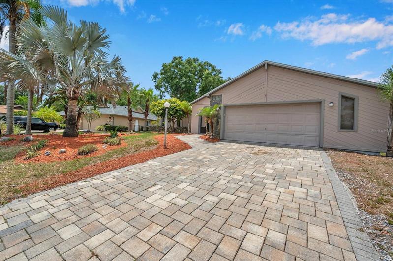 Brick paver driveway