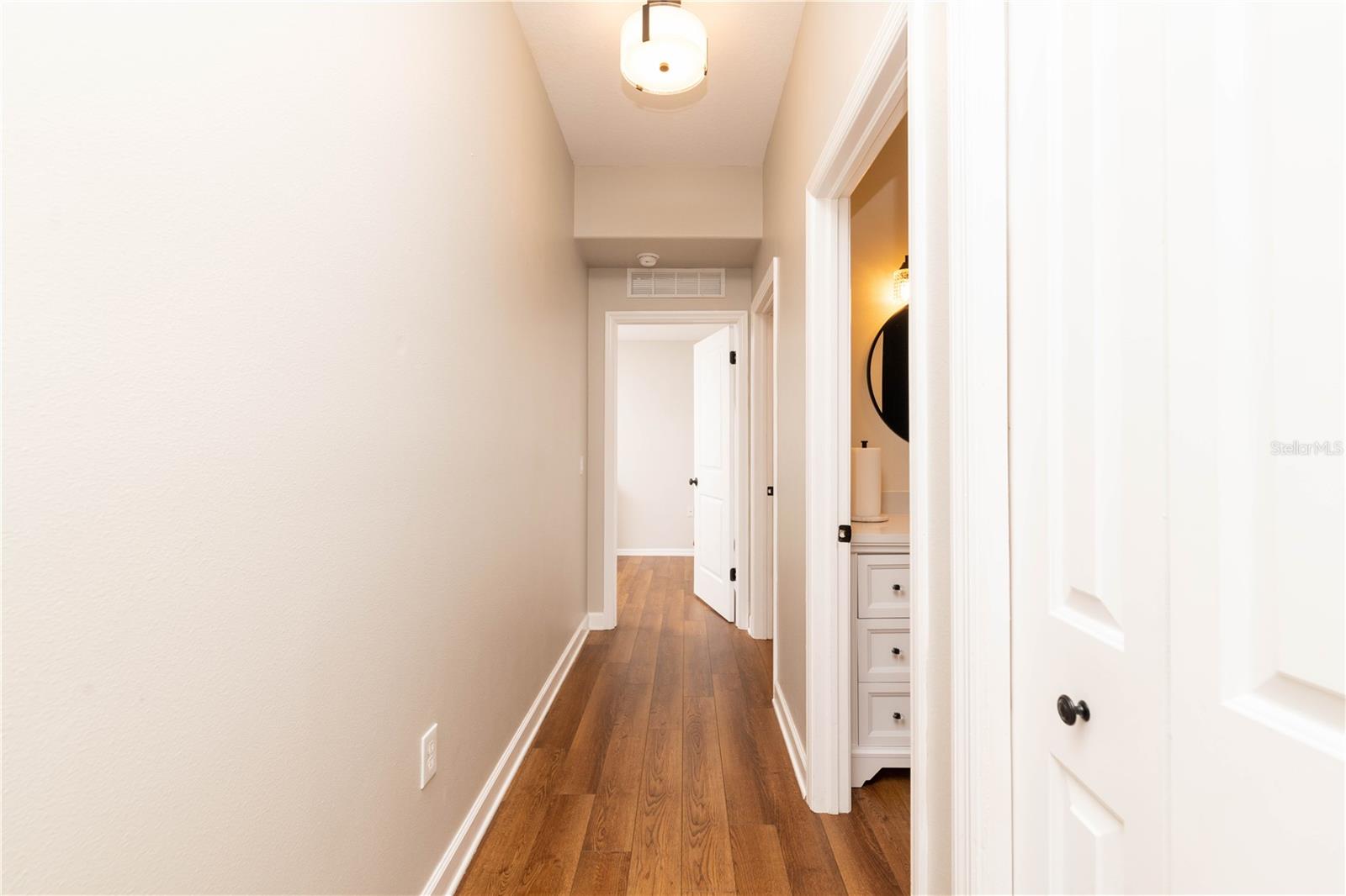 Hall to Guest BR, Bath, Laundry &amp; Garage