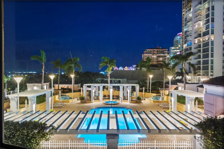 view at night from the balcony