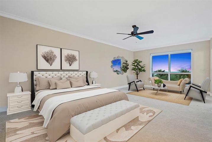 Master bedroom virtually staged