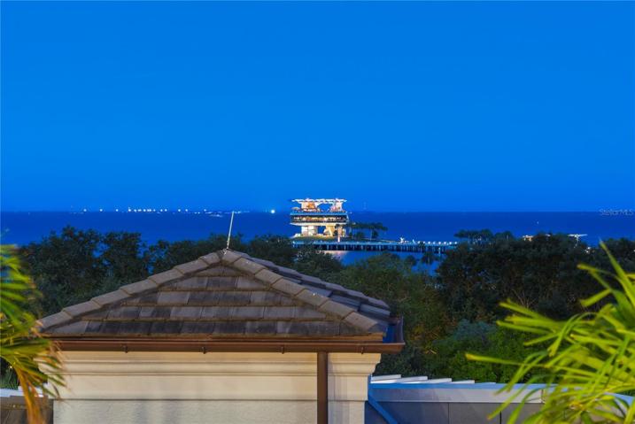 pier and water view at night from the balcony
