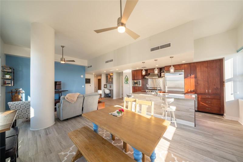Living and dining room perspective