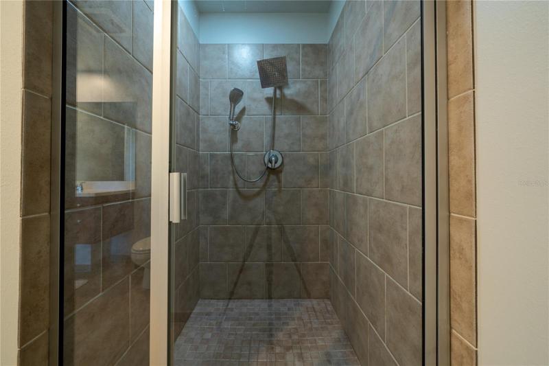 Walk in shower main bathroom