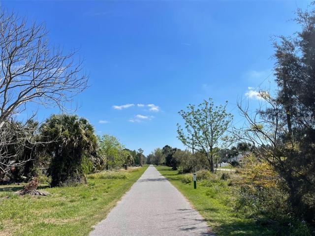 Bike trail facing East.