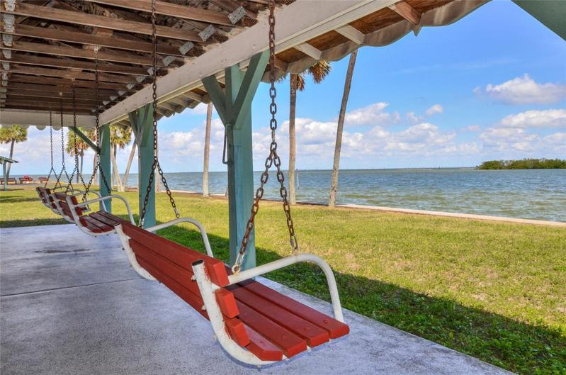 Swing in the breeze as the dolphins swim by