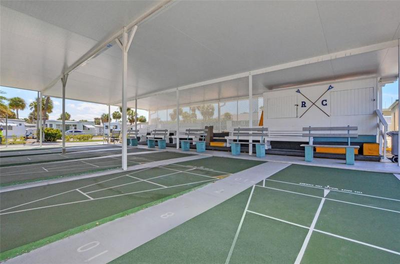 Covered shuffle board courts