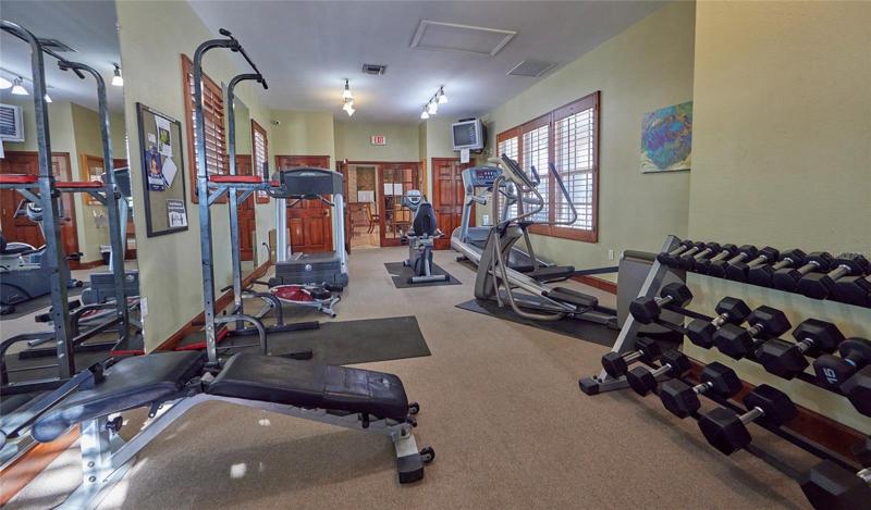 Fitness center in clubhouse.