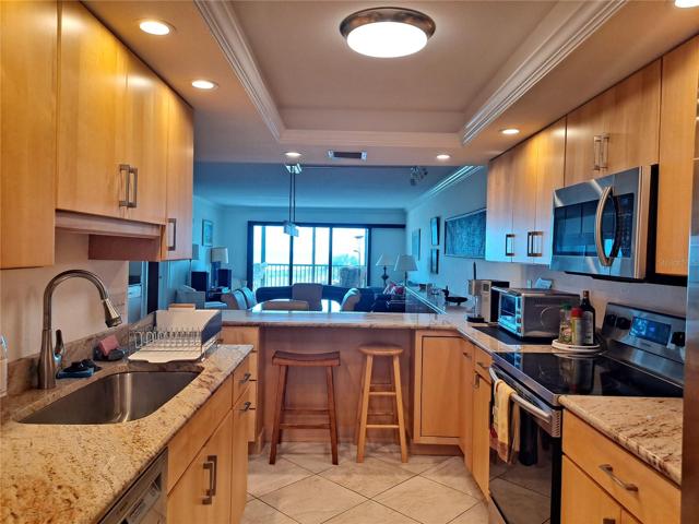 Kitchen area open to dining and living room