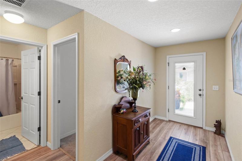 looking back at front door