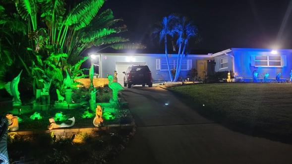 House Light up at night.