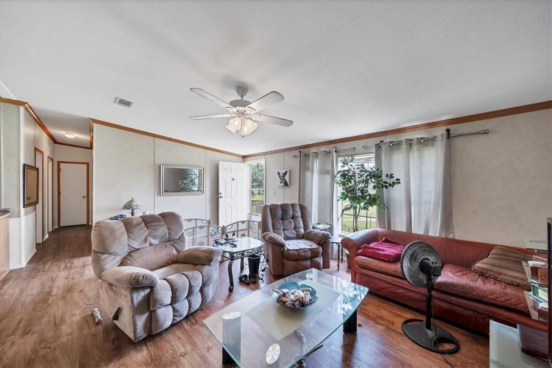 Front door entrance takes you into living room