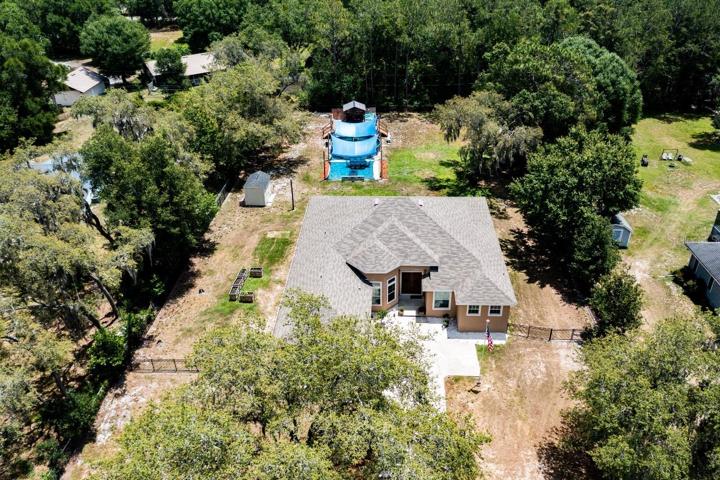 Aerial - shows the fully fenced in back yard
