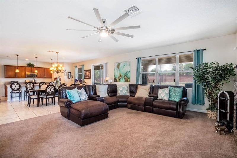 Family room, fireplace, 2nd dining space