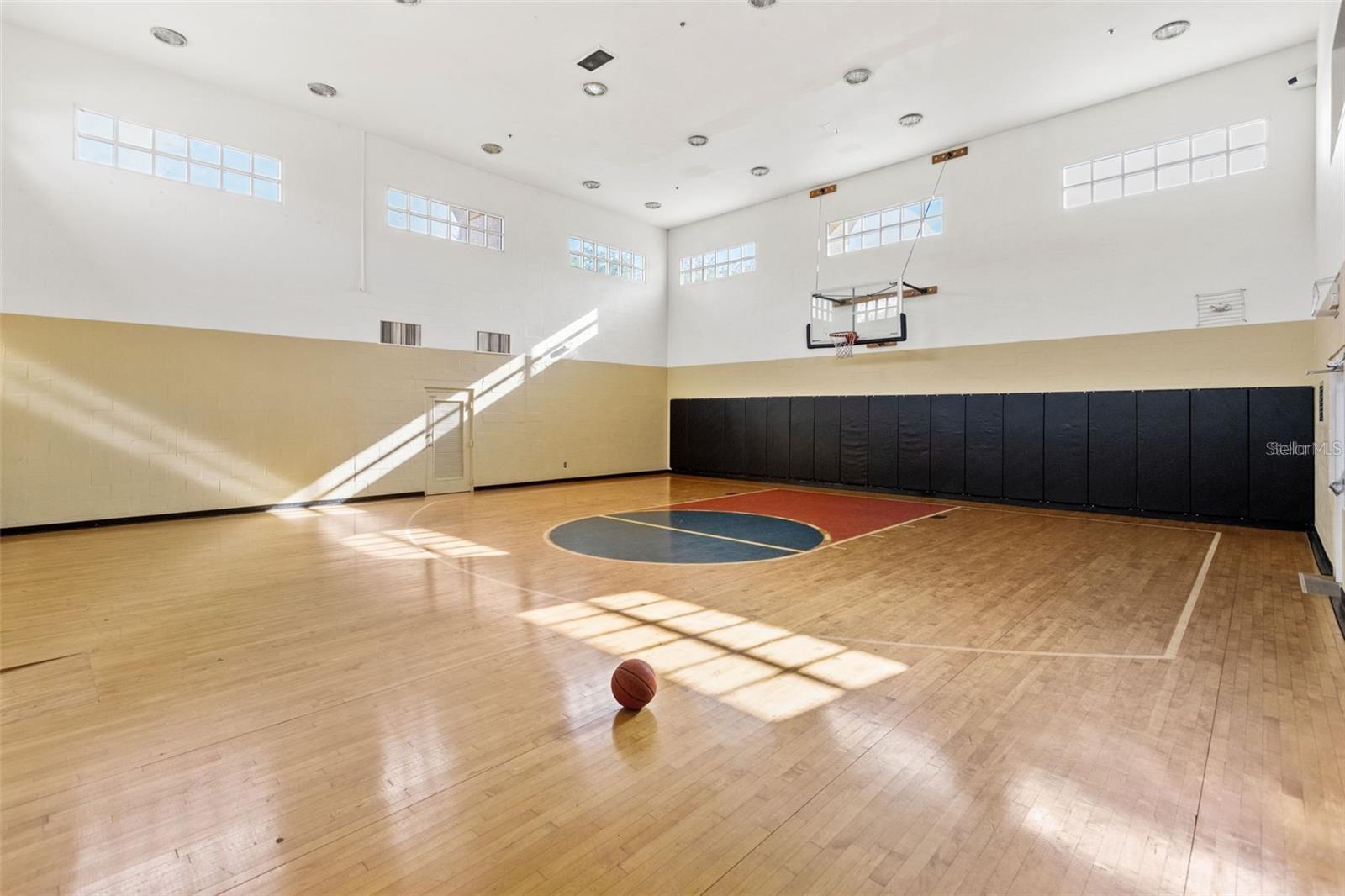 Indoor basketball court.