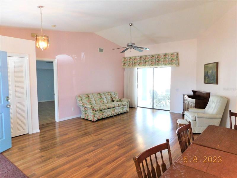 open floor plan living & dining room
