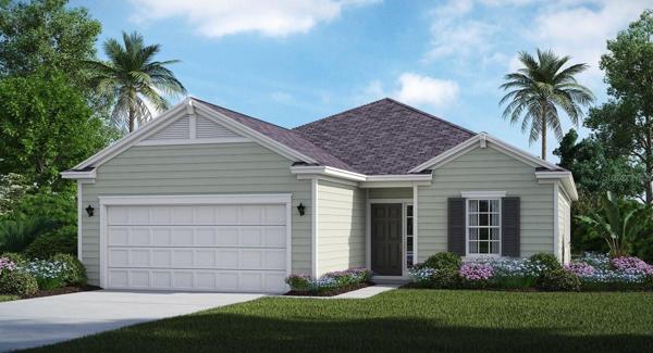 Artist rendering; illustration only; colors, features, and garage orientation may differ.