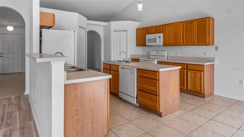 Kitchen - 2 sinks, 2 pantries, ample counter and cabinet space