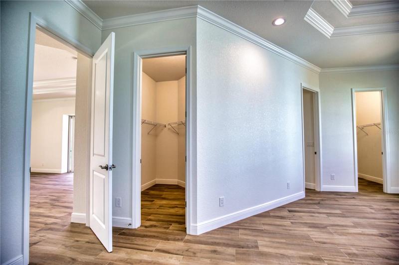 Master bedroom (walk in closet 2 shown in back left)