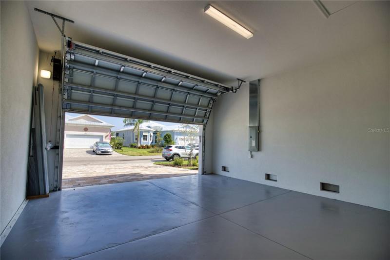 Extra tall and high lift garage door.