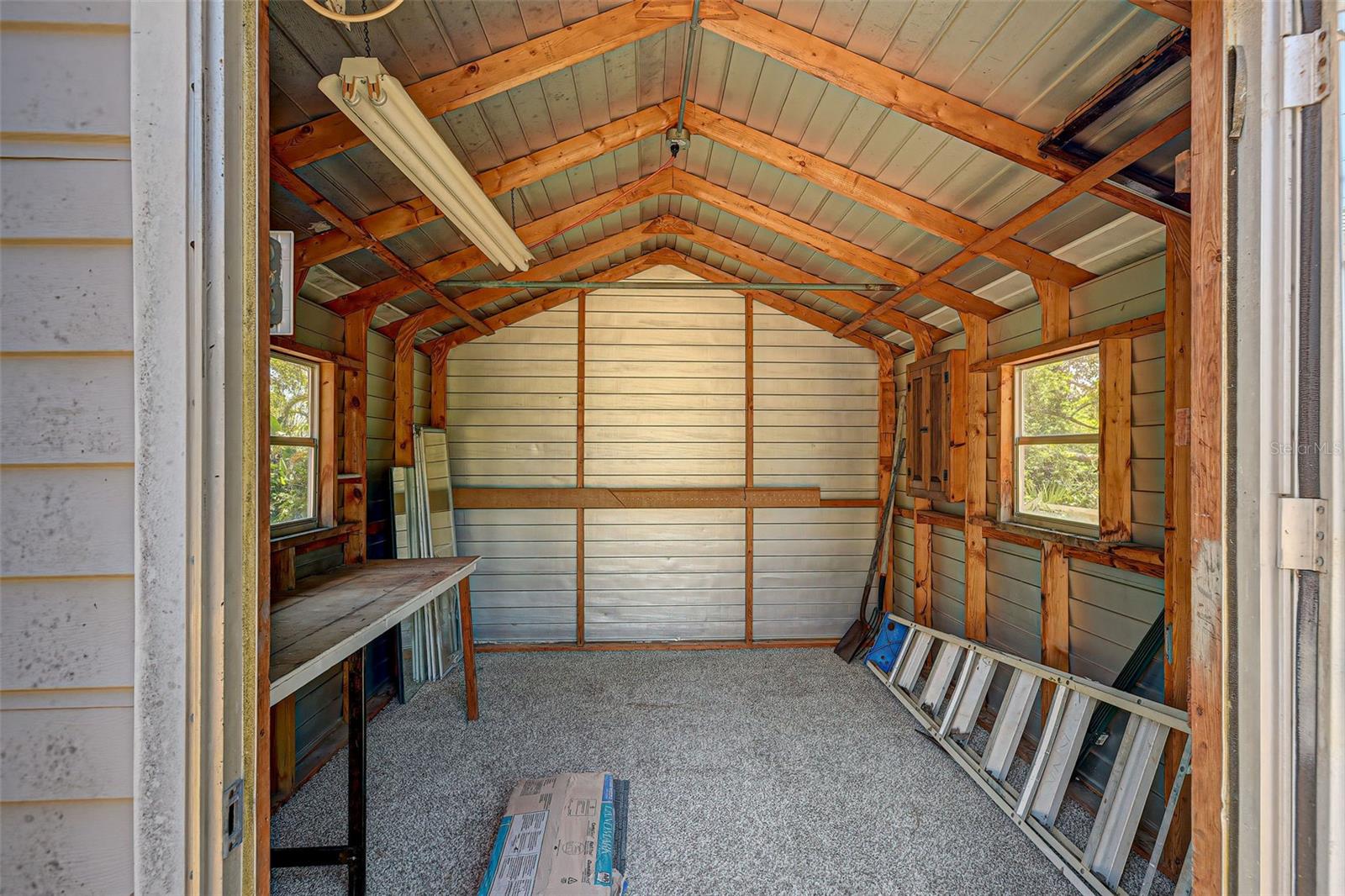 10 x 12 Aluminum shed with power. Nice &amp; Clean.