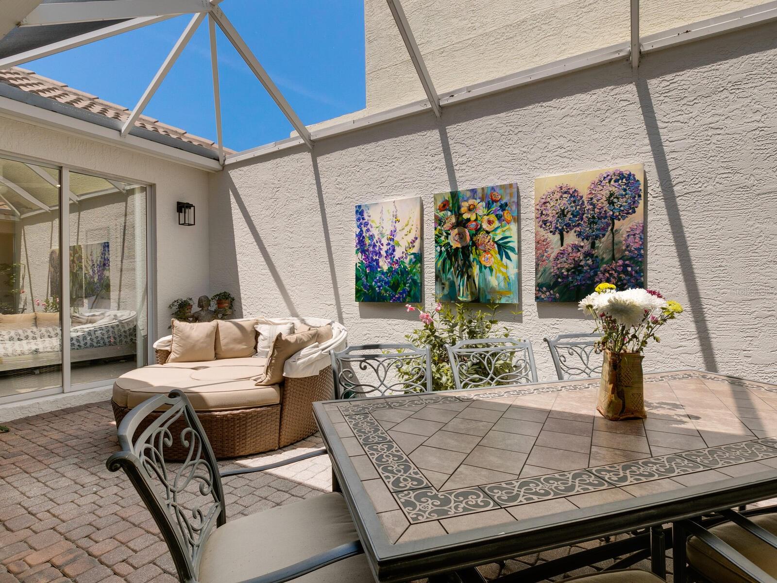 Courtyard view toward Casita