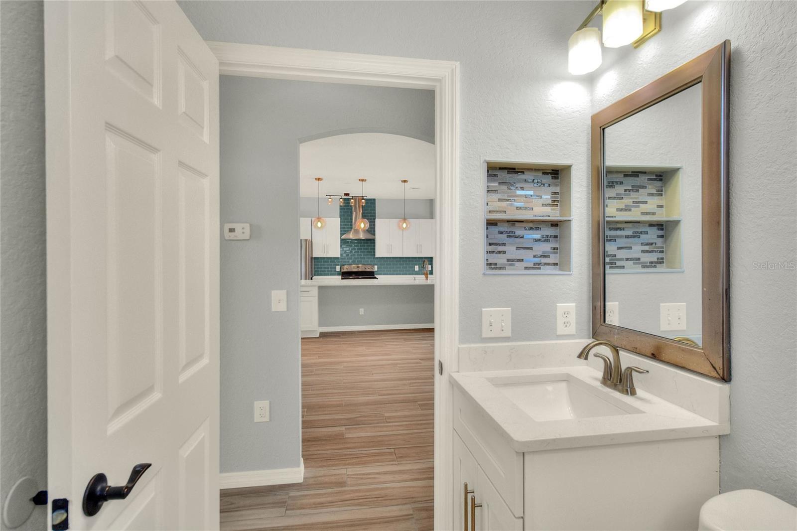 View from master bath to master bedroom
