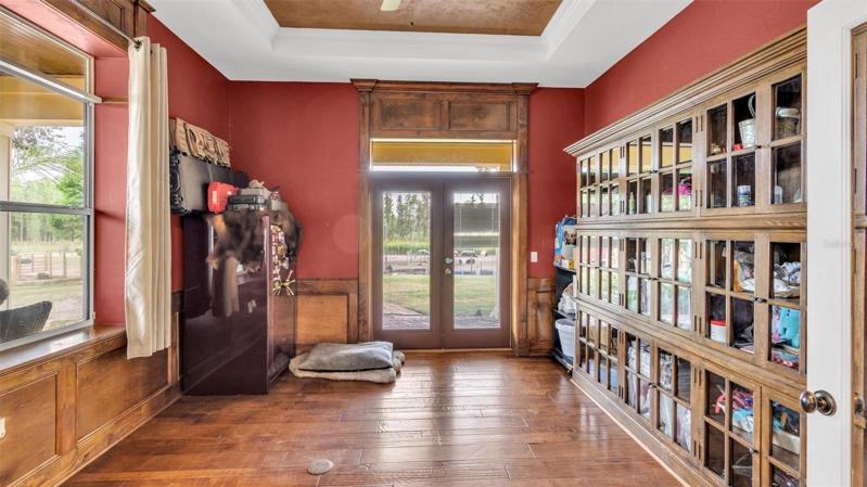 Office/den with built ins, safe included in sale
