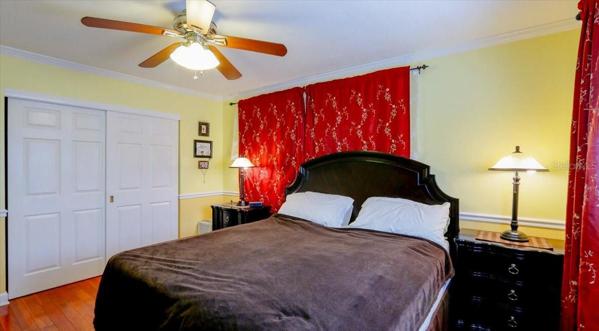 Master bedroom features a large closet and 2 large windows.