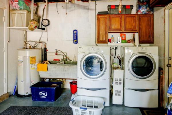 Laundry area in garage