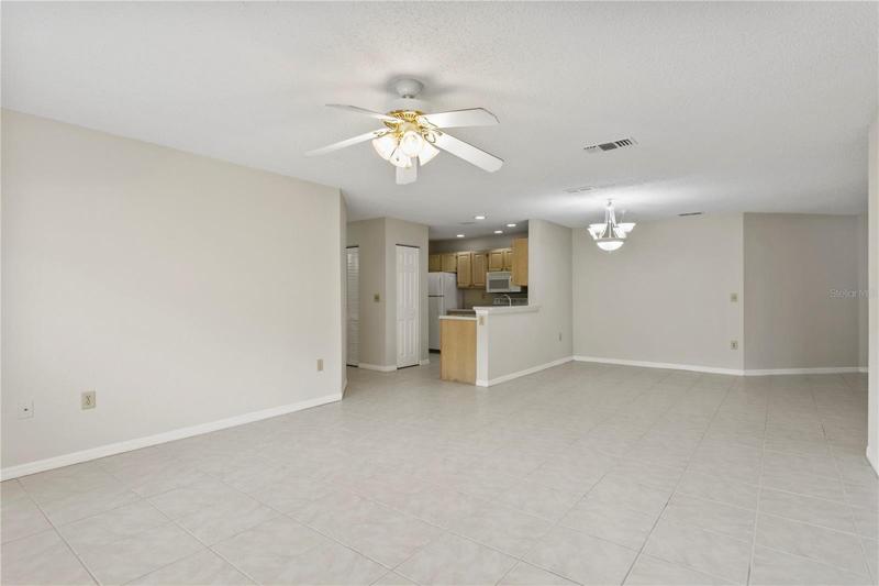 Living Room, Dining Room and Kitchen